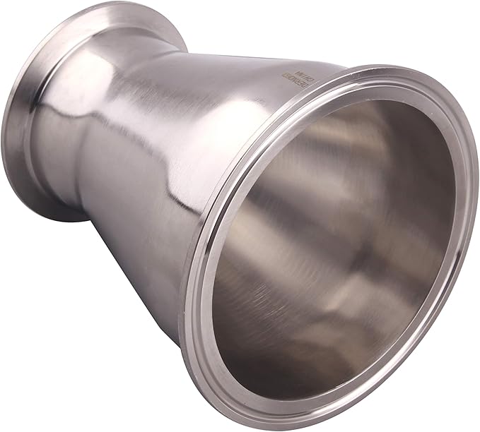 DERNORD Sanitary Fitting Reducer Fitting SUS304 Tri Clamp Ferrule Style 4" Tube OD to 2-1/2" Tube OD