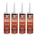Liquid Rubber Caulk - Hybrid Adhesive and Protective Sealant, White, 4 Pack