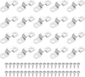 uxcell 20Pcs 12mm(1/2") Two Hole Rigid Pipe Strap, 304 Stainless Steel Conduit Clamp Thicken U Bracket Heavy Duty Pipe Clamp with Self-Tapping Screws for Fixing Tube Cable, Silver