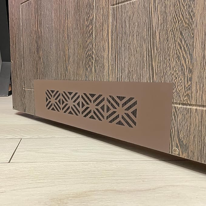 PATIKIL 14 x 2 Inch Door Air Vent Cover, 2 Pcs Heavy Duty Aluminum Grille Ventilation Cover Louvered with Mounting Screws for Cabinet Wardrobe Door, Brown