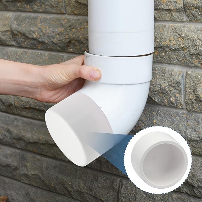 2 Pack 2 Inch PVC Cap, SCH40 PVC Pipe End Cap Fitting Furniture Grade Pipe End Plug Adapter, White Plug Socket Fittings for Build Furniture DIY Garden Shelf