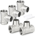 TAISHER 5PCS 304 Stainless Steel Tee Pipe Fittings, 1" NPT Female x 1" NPT Male x 1" NPT Female Pipe Fittings, Male Branch Tee