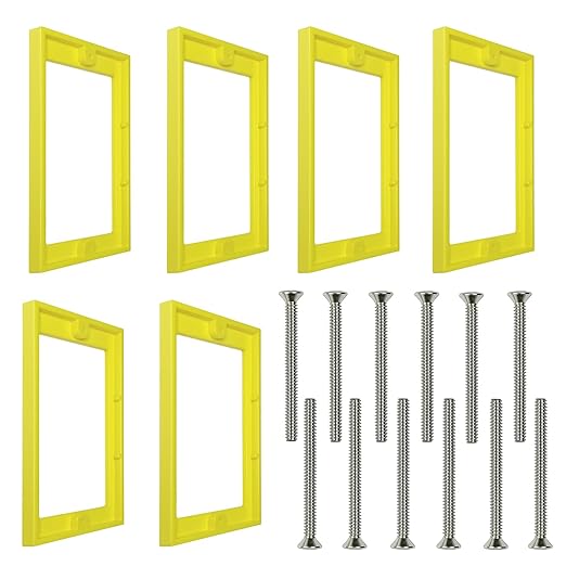 6 PCS 1/4" Single Gang Outlet Box Extenders with 12 Screws - Electrical Outlet Extender Receptacle Box Extenders for Electrical Outlet Switches, Yellow