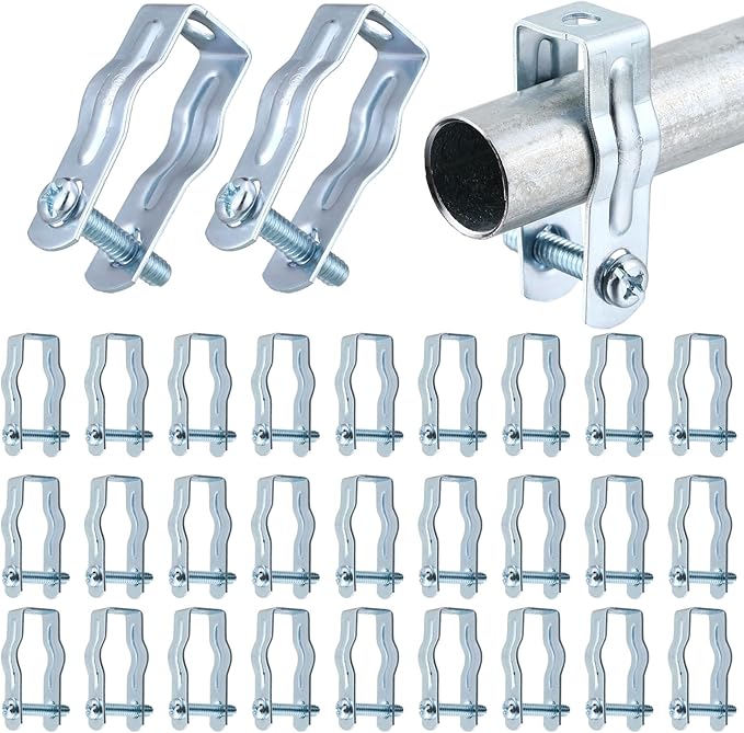 25 Pcs EMT Conduit Hanger with Bolt,Insulated Supports or Threaded Rods,Metal Galvanized Conduit Clamps Strut Straps and Hangers Rigid Pipe Fittings Mounting(3/4 Inch)