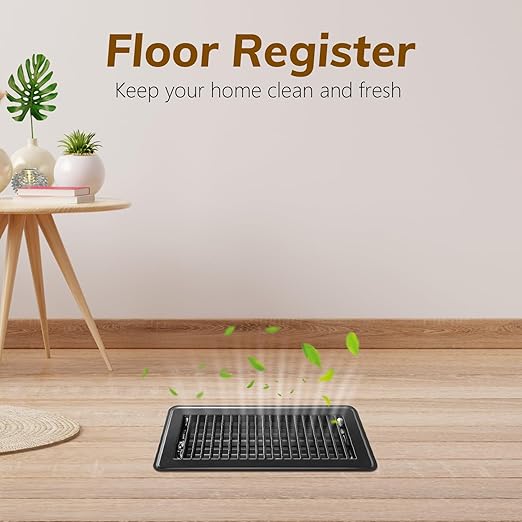 2PCS Heavy Duty Metal Floor Vents Registers 2x12 Inch with Rust-Proof Finish for Home Heater Floor Vent Grilles and Vents