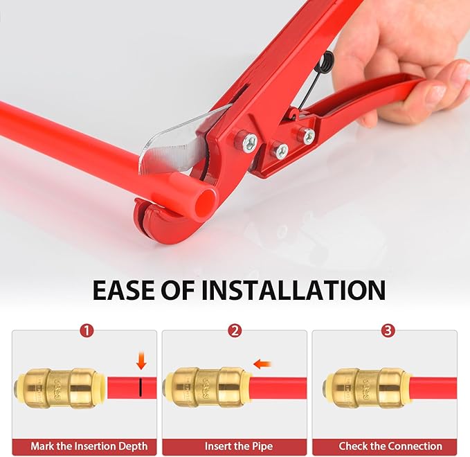 (Pack of 5) EFIELD 1/2 Inch Straight Coupling Push-Fit Fitting to Connect Pex, Copper, CPVC, Free Clip Tool,(PF003-5PCS)