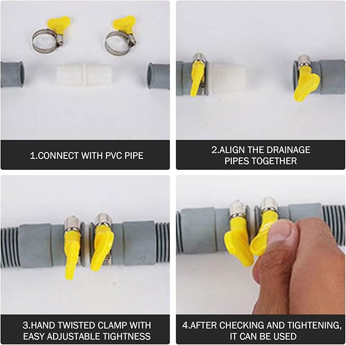 Washing Machine Drain Hose Set 3.3Ft Flexible Thickened Dishwasher Drain Hose Extension Kit for Camping Household Balcony Home