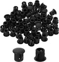 uxcell 80Pcs Plastic Hole Plugs, 6mm(1/4") Flush Type Panel Plugs, Round Snap Knockout Locking Plugs for Furniture Insert End Caps Panels, Black