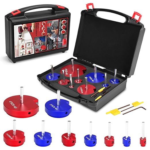 9 PCS PVC Pipe Reamer Kit, Fitting Saver Contains 1/2",3/4'', 1'',1-1/4",1-1/2'',2'', 2-1/2", 3'', 4'' Head Reamers, Plumbing Tools for Standard 1/2" Drills,Suit for PVC,CPVC, PP, PE and ABS Pipes