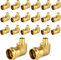 20-Pack HeSun Copper Press Fitting Elbow, 1" PRESS X 3/4" PEX F1807 Crimp Elbow, LF Brass