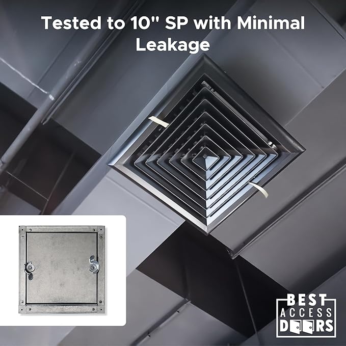 8" x 8" Self Stick Duct Access Door, 1" Fiberglass Insulated, Steel, No Hinge, BA-CDSS-6031