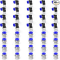 Nickel-plated Iron 1/4"Tube OD 40Packs Quick Release Connectors Elbow and Straight 1/8"NPT 1/4"NPT Thread Push to Connect Tube Fittings Kits