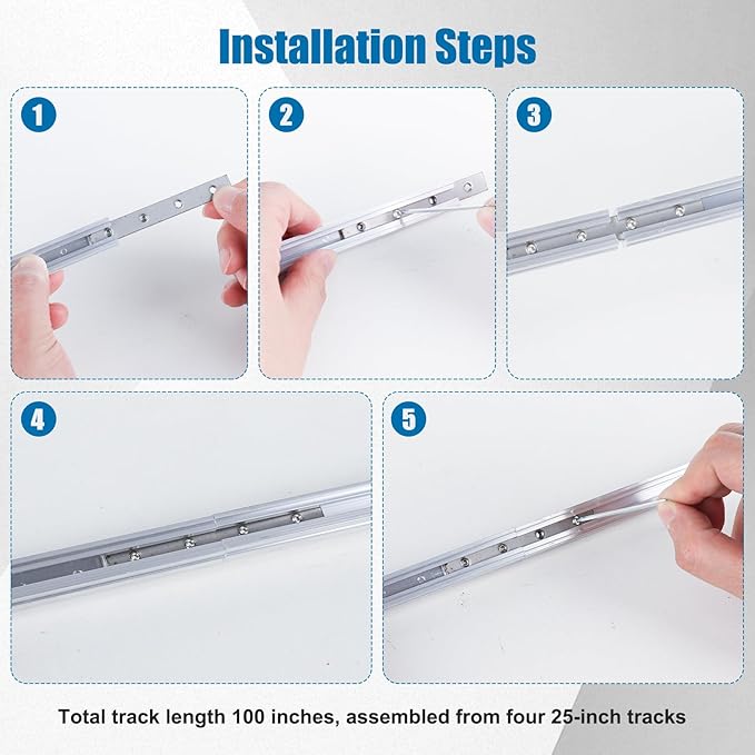 Aluminium Sliding Screen Door Track, Screen Door Track Repair,Sliding Door Track Replacement,Sliding Door Bottom Track, Terrace Screen Door Guide- Silvery Aluminium Alloy (100 Inch)