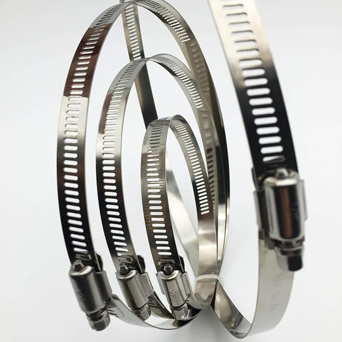 8Pcs 2.5" Adjustable 304 Stainless Steel Duct Clamps Hose Clamp Pipe Clamp Air Ducting Clamp worm drive hose clamps (52mm-76mm)