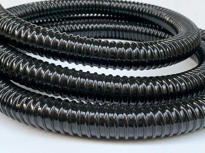 Pond Tubing 1 1/4"Id Black Plastic Corrugated Water Hose Strong Flexible Sump Pump Drain Hose Pipe 10Ft