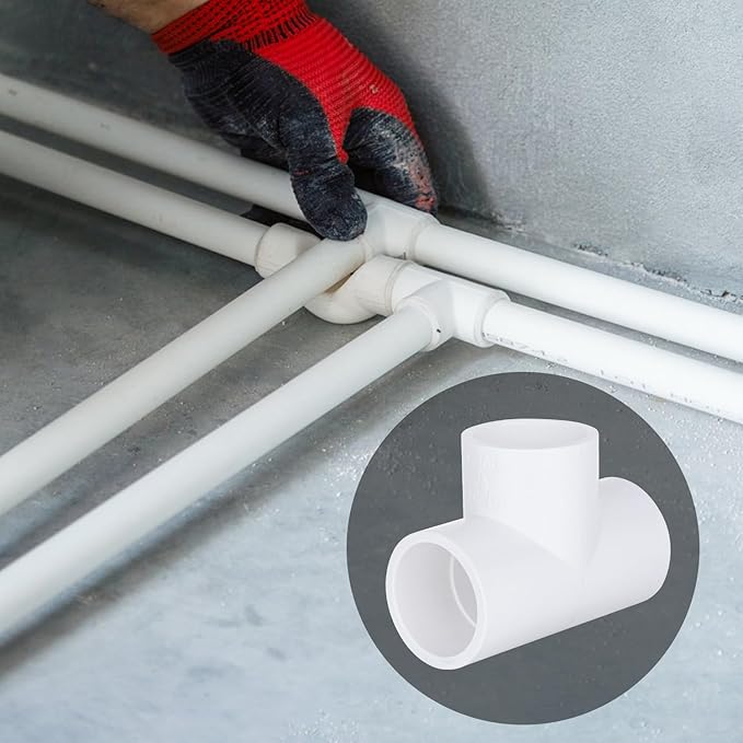 3 Way Tee PVC Fittings, 3/4-inch Furniture Grade Fittings, Tent PVC Connectors and Greenhouse Pipe Fittings(12 packs)