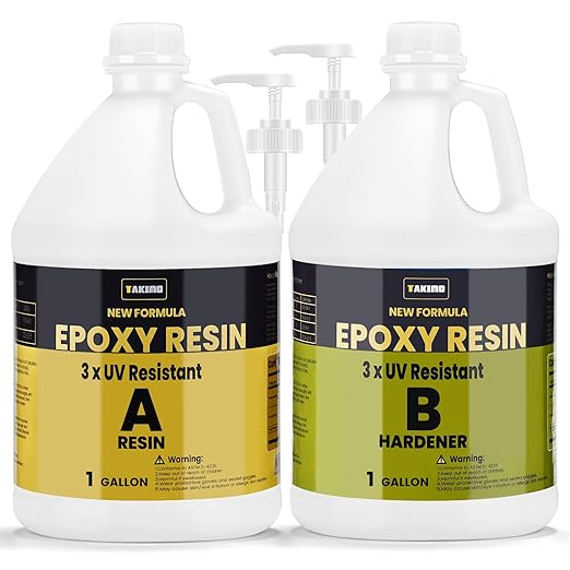 2 Gallon 3×UV Resistant Resin Kit,No Bubble & Crystal Clear Epoxy Resin for Coating, Casting, Table Top,DIY, Bar Top, River Tables, Resin Art, Wood with Two Pumps
