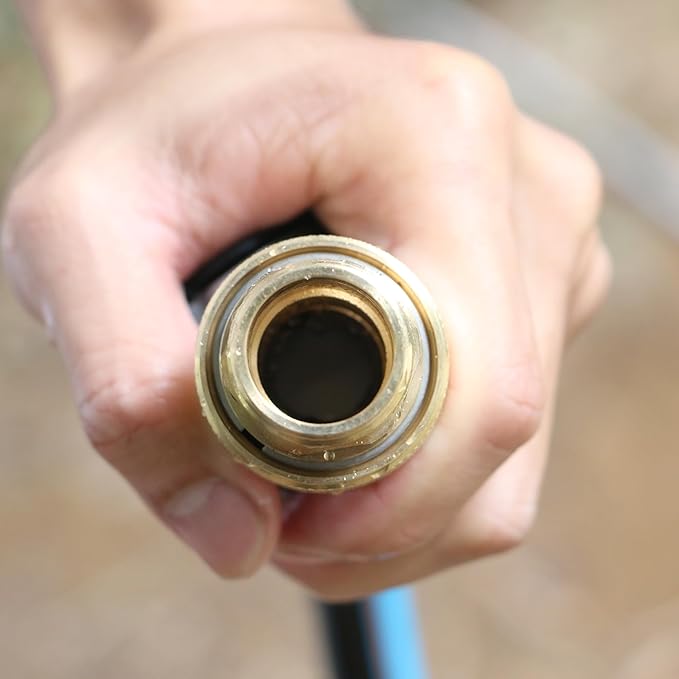STYDDI 3/4-inch Full Flow Super Heavy Duty Hose Quick Connect Fittings, Lead-Free Brass Full Port Garden Hose Quick Connector Coupler, 3/4” GHT High-Volume Hose Quick Release Adapter Set