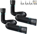 Roof Downspout Extension Pipe, Adjustable & Expandable Gutter Drain Pipe, PVC Anti-Clogging Rainwater Extension Hose for Roof Drainage（ROUND/BLACK)