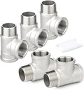 TAISHER 5PCS 304 Stainless Steel Tee Pipe Fittings, 3/4" NPT Female x 3/4" NPT Female x 3/4" NPT Male Pipe Fittings, Male Run Tee