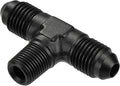 EVIL ENERGY 4AN Tee Male Flare to 1/8 NPT on Side Branch T Fitting Adapter Aluminum Black