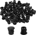 uxcell 80Pcs Plastic Hole Plugs, 5mm(3/16") Flush Type Panel Plugs, Round Snap Knockout Locking Plugs for Furniture Insert End Caps Panels, Black