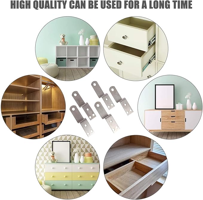 10Pcs Z Shaped Picture Hanging Bracket Kit with Screws, Iron Picture Hanger Holder for Cabinets, Shelves, and Photo Frames, Medium Size 18Mm High, Furniture Locking Connector