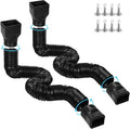 11.5ft Long Gutter Downspout Extensions Flexible, Drain Downspout Extender, Down Spout Drain Extender, Gutter Connector Rainwater Drainage, Extendable from 2.6ft to 11.5ft(2Pack, Black)