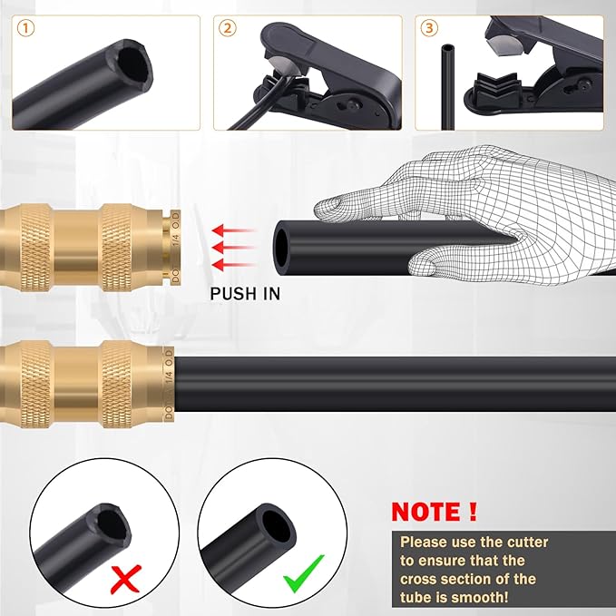 CheeMuii 32 PCS DOT Air Line Fittings Kit DOT Push Lock Air Fittings Brass and Plastic Quick Connect Straight Unions 1/8" 5/32" 1/4" 3/8" 1/2" 5/8" 3/4" Air Hose Fittings Assortment