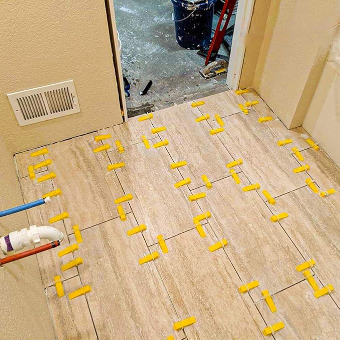 1/8 Inch Tile Leveling System Kit - 600 Spacers & 200 Reusable Wedges with Floor Tiles Pliers - Professional Stone & Ceramic Tile Installation Tools(200+600, 1/8)