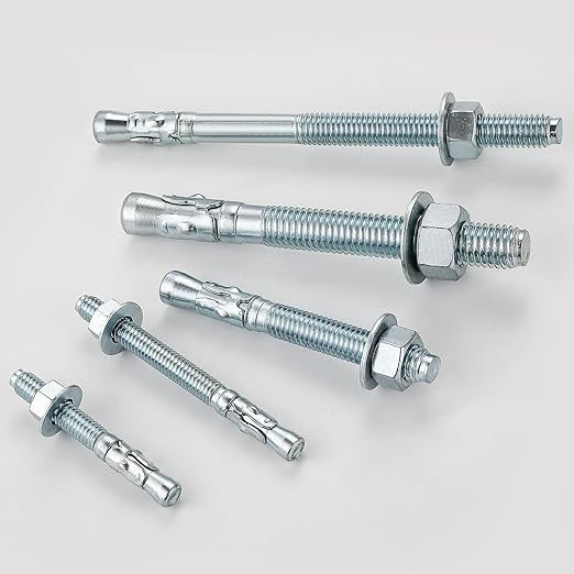 5/16x4" 30Pcs Inch Standard Fasteners for Heavy-Duty Zinc Wedge Anchors for Cement and Concrete