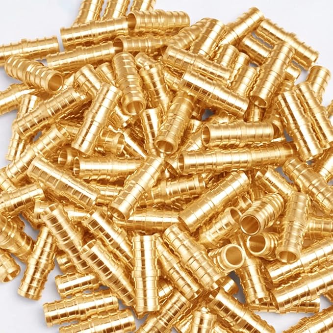 15PCS LF Brass 1/2 Inch PEX Barb Straight Coupling Pipe Crimp Fitting