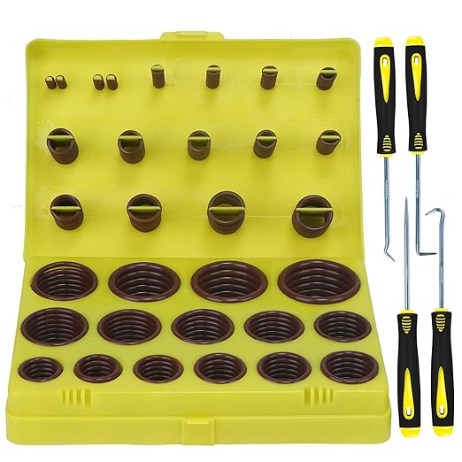 382 PCS SAE FKM Viton O Ring Assortment Kit 30 Sizes Fluorocarbon Oring for Aviation Car Engines Cylinders Hydraulic Plumbing Various Industrial Chemical High Temperature and Oil Resistance