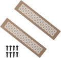 PATIKIL 14 x 3 Inch Door Air Vent Cover, 2 Pcs Heavy Duty Aluminum Grille Ventilation Cover Louvered with Mounting Screws for Cabinet Wardrobe Door, Brown