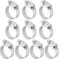 MECCANIXITY Stainless Steel Hose Clamp, Worm Gear Clamp Adjustable 5/7"-1 1/4"(18-32mm) Fuel Line Hose Clamps Duct Clamp for Pipe Plumbing Automotive Mechanical (Pack of 10)