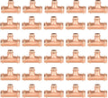 30-Pack GUOFIS Copper Press Tee,1" x 1" x 3/4" Tee Fittings for Copper Tube Connection with Stop(PRESS010-30Pack)