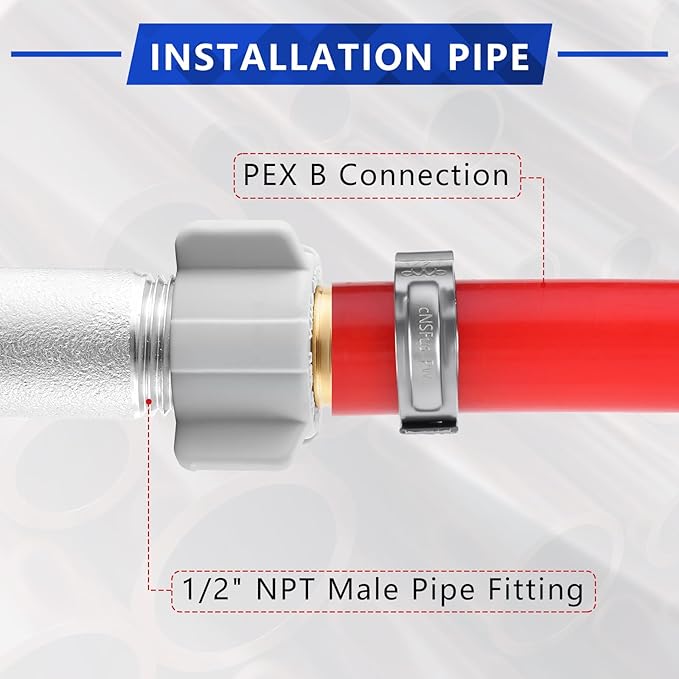 3/4" Pex x 1/2" Female NPT Swivel Adapter No-Lead Brass Crimp Fitting,PEX-B Compatible,10-Pack