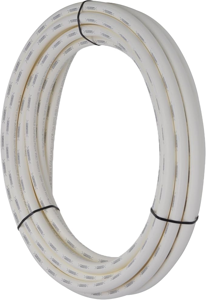 SharkBite 3/4 Inch x 50 Feet White PEX-B, PEX Pipe Flexible Water Tubing for Plumbing, U870W50