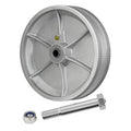 8" X 2" Sliding Gate Wheels, Cast Iron V Groove Wheel with Roller Bearing-1200 lbs Capacity, Rolling Gate Wheels, Sliding Gate Casters for Metal Tube Gate, Silver（10 Pack）