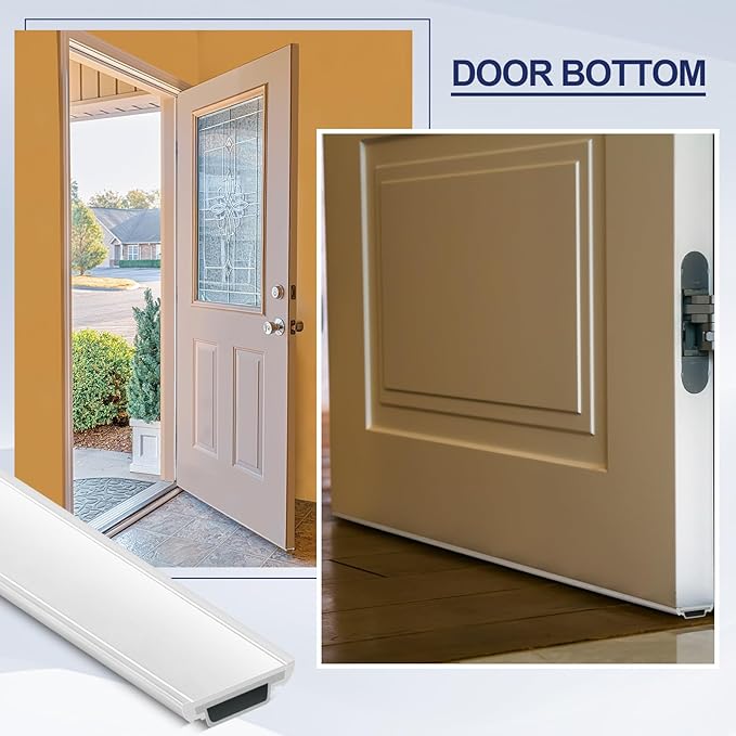 Tandefio 2 Pcs 36"L Aluminum Threshold or Door Bottom with Vinyl Seal 1-1/4"W x 3/8"H Mini Threshold Door for Interior Exterior Fluted Doorway Floor Transition Seal Strip Weatherproof
