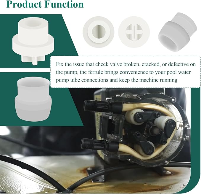 10 Pcs MCCVDB0 Check Valve Duckbill & 10 Pcs UCAK200 1/4" Ferrule, Fits MCCP202 Tube, Compatible with Sten-ner 45, 85, 100 & 170 Series Adjustable & Fixed Pumps, for Regular Maintenance of Pump