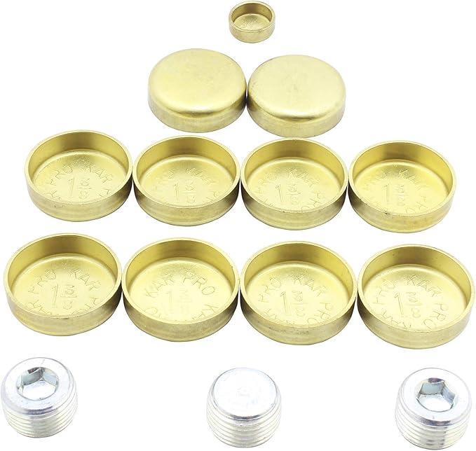 DNJ FPS1100 Brass Freeze Plug Set for 1999-2013 Chrysler, Dodge, Jeep, Mitsubishi, Ram 1500, Aspen, Commander 4.7L V8 16V SOHC 287cid