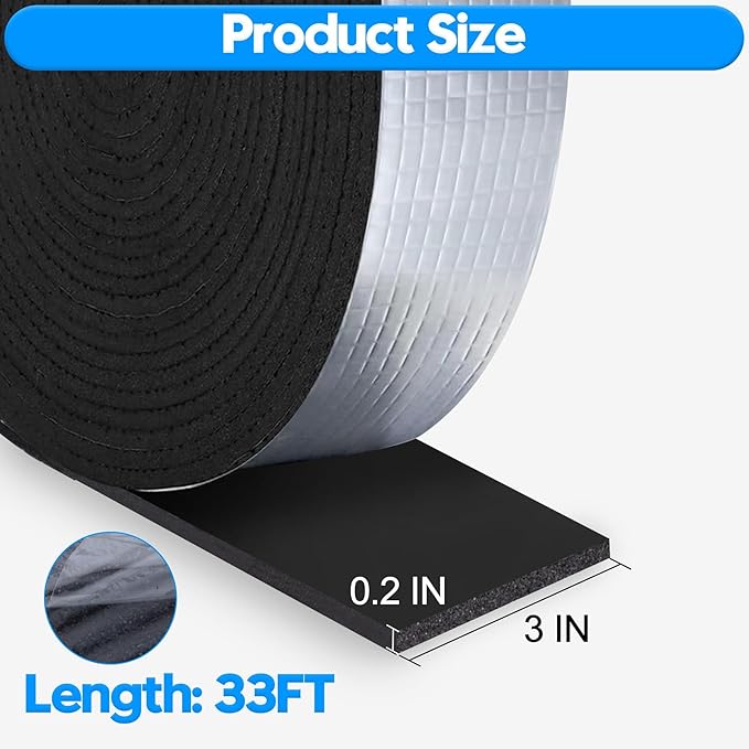 2PCS Outdoor Pipe Insulation Wrap, 3IN x 33FT Pipe Insulation Foam Tape, Self-Adhesive Insulating Foam Tape for Winter Freeze Protection for Cold and Hot Water Pipes, Reduce Heat Loss