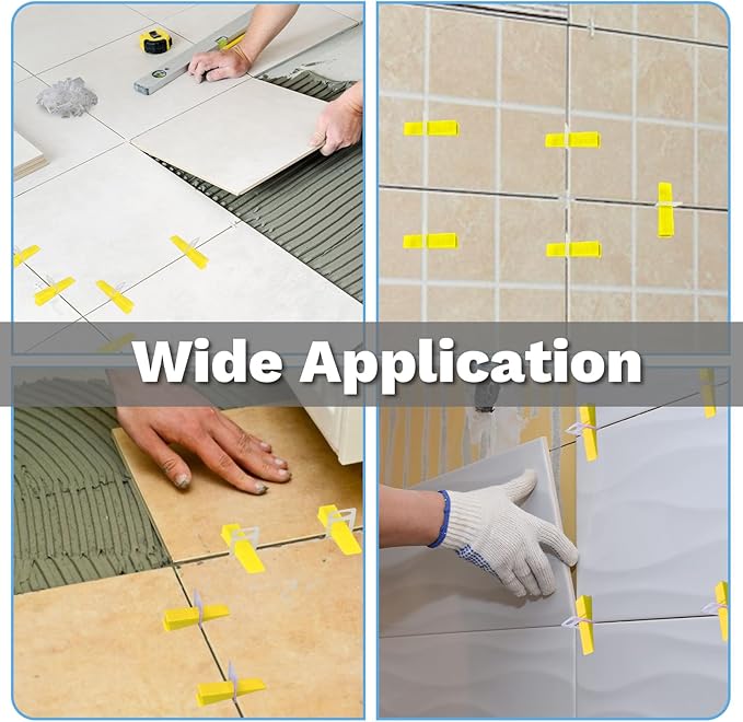 1/8”Tile Leveling System Kit, 600pcs Tile Leveler Spacers Clips+150pcs Reusable Wedges+1pc Tile Pliers for Wall/Floor Tile Adjustment, Leveling Tile System for Ceramic Tile
