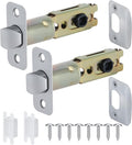 Brushed Nickel 2 Pack Door Lock Parts, Adjustable Door Latch Replacement, Silver Door Lock Replacement Parts, Door Deadlatch Mechanism