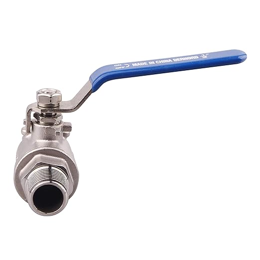 DERNORD Full Port Ball Valve 1/2 Inch - Male x Female Stainless Steel 304 Heavy Duty for Water, Oil, and Gas,1000WOG (1/2 Inch NPT)