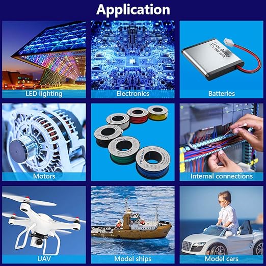 Fermerry 16 AWG Stranded Wire Spool 10ft Each 6 Colors Flexible 16 Gauge Silicone Hook up Wire Kit Electrical Tinned Copper Wire