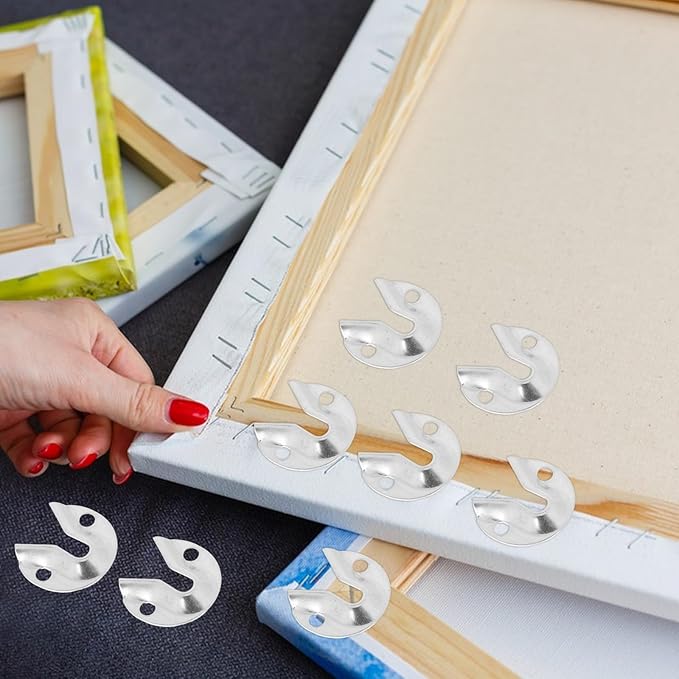 Luxshiny 8pcs Heavy Duty Keyhole Picture Hangers Metal Frame Connectors for Wall Mounting Mirrors Artwork Secure Furniture Fasteners Easy Installation