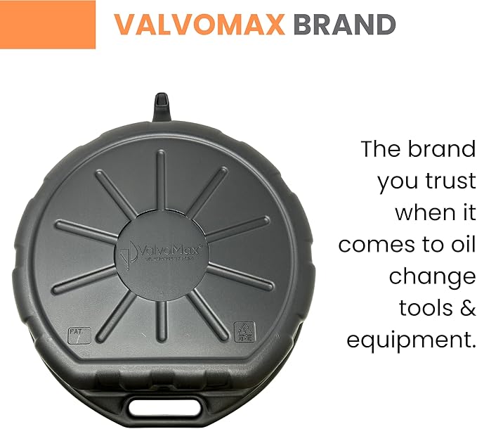 ValvoMax 16L Oil Drain Pan for Changing Oil - Large 4 Gallon (17 Quarts) Capacity with Pour Spout & Anti-Splash Lip, Heavy Duty with Carrying Handles - Sturdy and Easy to Clean