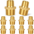 10-PCs HeSun Brass Hex Nipple Pipe Fitting, 3/4" NPT Male x 1/2" NPT Male Hex Pipe Adapter